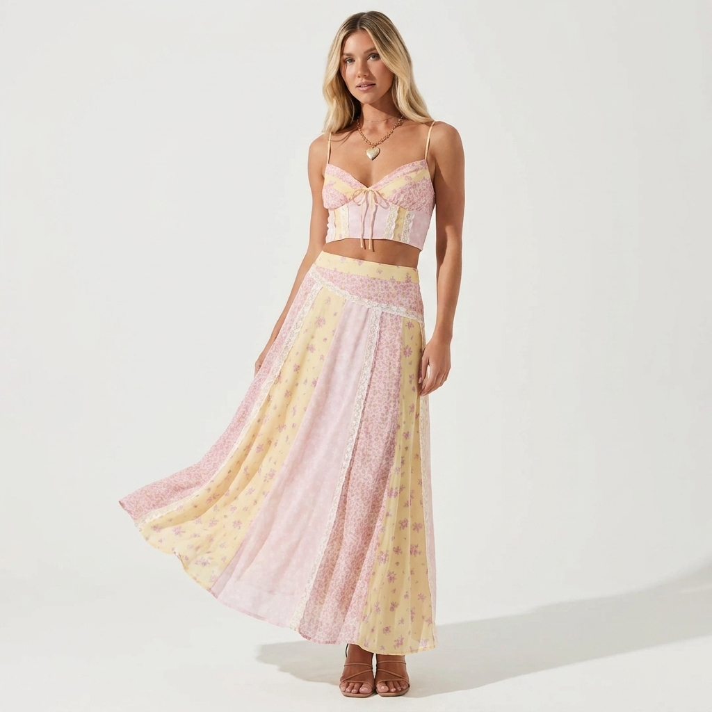 Maxi Skirt & Crop Top Set