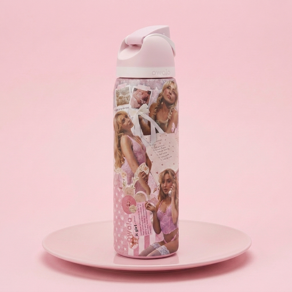 Pink Summer Sabrina Water Bottle