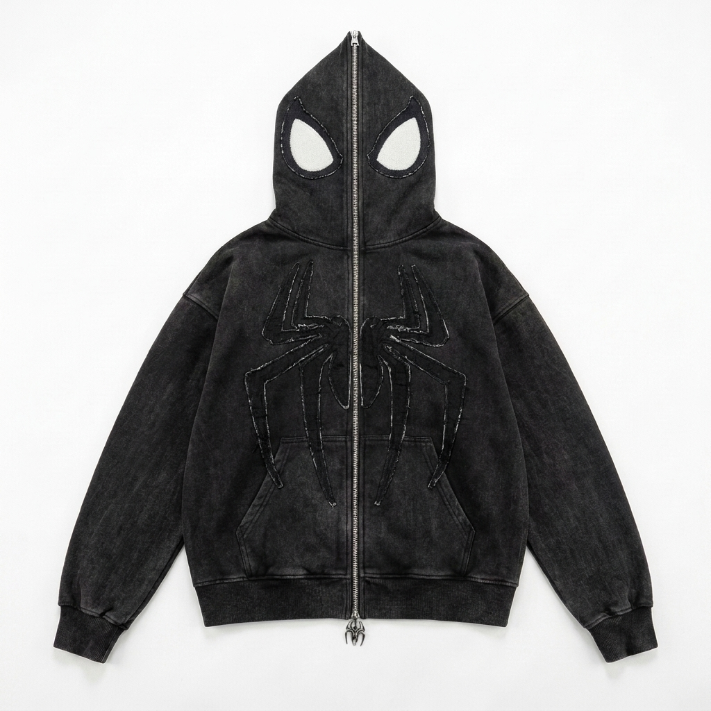 Blood Red Spider Full-Zip Hoodie