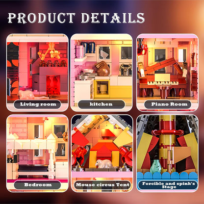 Pink Palace House Building Set with Lights, 1349PCS