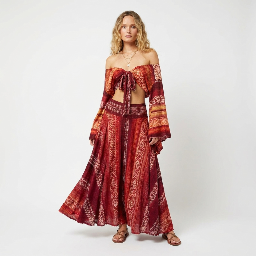 Red Summer Dress Set