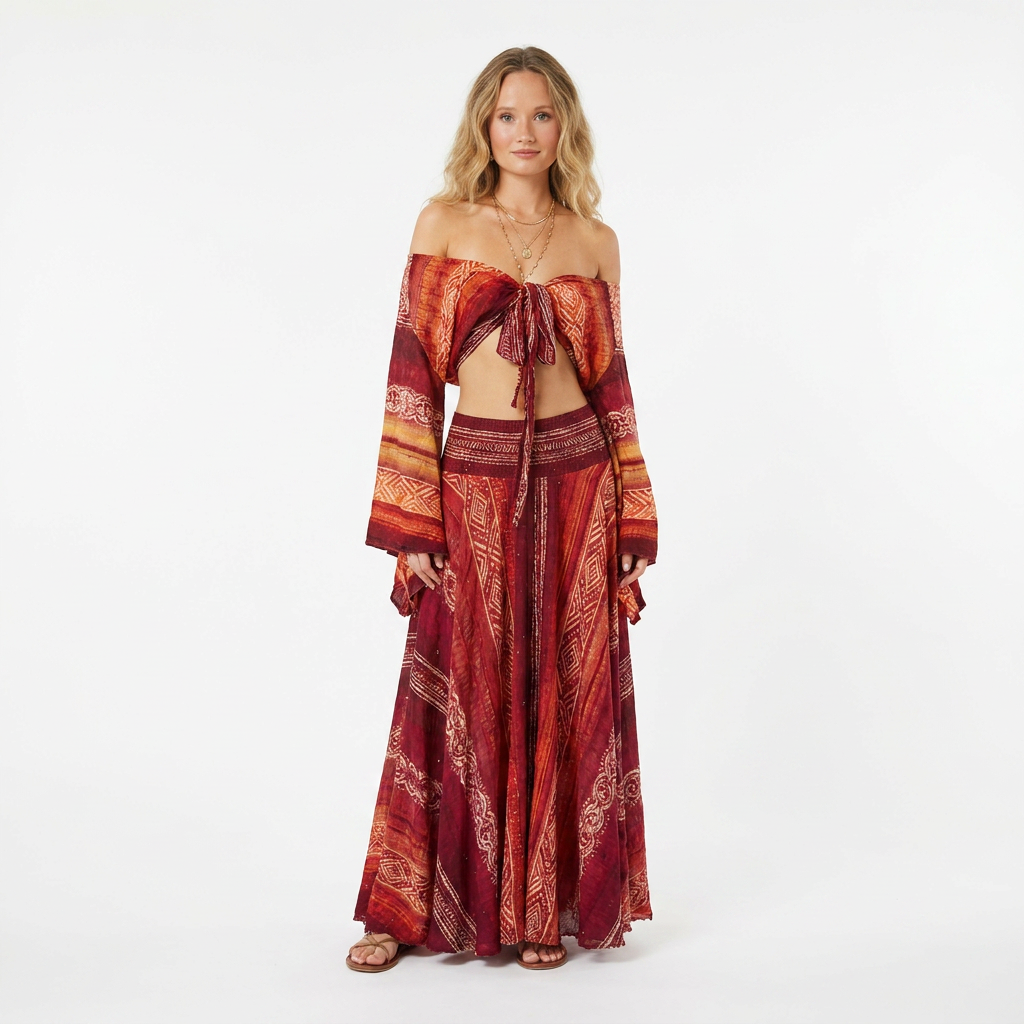 Red Summer Dress Set