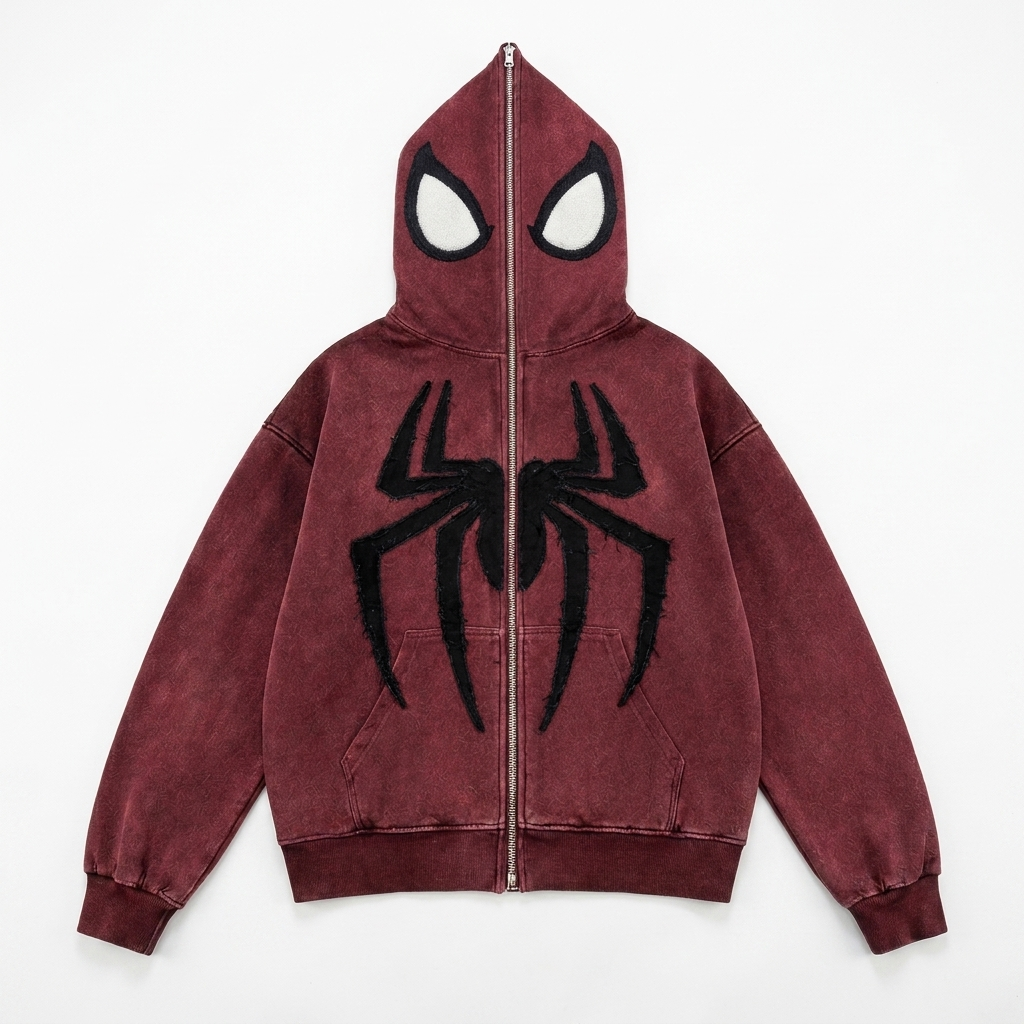 Blood Red Spider Full-Zip Hoodie