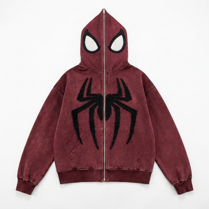 Blood Red Spider Full-Zip Hoodie