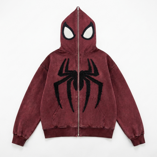 Blood Red Spider Full-Zip Hoodie