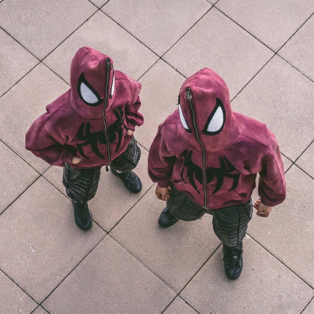 Blood Red Spider Full-Zip Hoodie